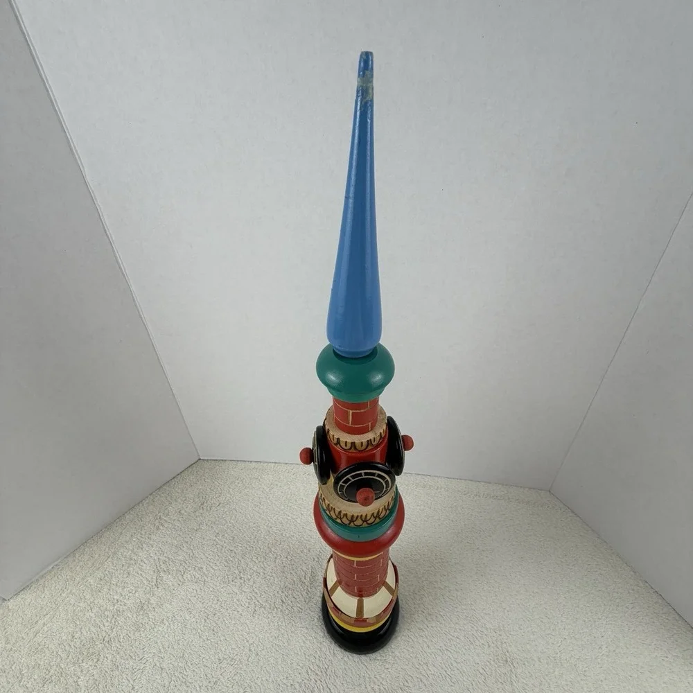 Vintage Russian Tall Wooden‎ Stacking Kremlin Clock Tower Toy Puzzle 18
